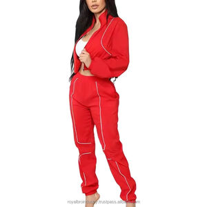 Survêtement deux pièces pour femme en coton 100 %, haut de gamme, design et couleur personnalisés, streetwear en molleton, best-seller - Product Image 1