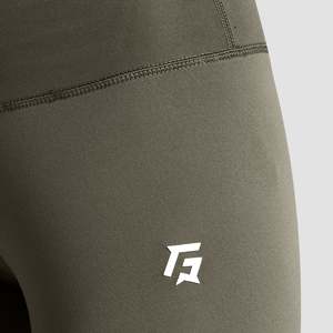 Legging de sport slim olive pour femme, taille haute, sans couture, en nylon et élasthanne, idéal pour le yoga et les loisirs, taille XL - Product Image 5