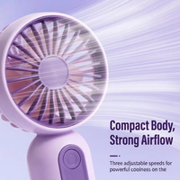 Ventilateur portable USB mini de haute qualité, populaire, 3 vitesses, vent puissant, 300mAh à 500mAh, rechargeable