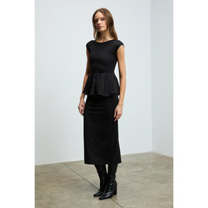 GRIMELANGE TALINDRA Women's <b>Midi</b> Length Front Pensli Back Deep <b>Slit</b> Detail Pencil <b>Skirt</b> - Product Image 2