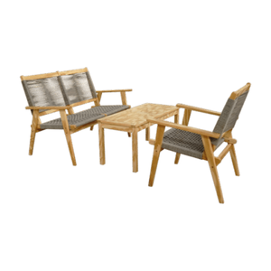 Modern Durable Woven Cord Furniture Set with American Pine Plywood Frame <b>Foldable</b> for <b>Outdoor</b> Use Hotel Farmhouse Applications - Product Image 3