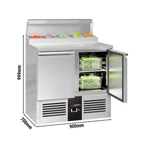 เคาน์เตอร์เตรียมอาหารเชิงพาณิชย์ มินิ พรีเมียม - 900x700 มม. - 2 ประตู - สำหรับใส่ GN 1/6 ขนาด 5 ช่อง - Product Image 2