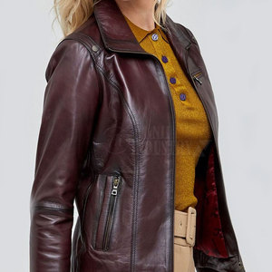 Vente directe d'usine Veste en cuir pour femmes Hiver Matériel durable Taille personnalisée Veste en cuir pour femmes pour la vente en ligne - Product Image 3