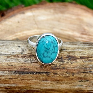 Trending Boho Style <b>Ring</b> 925 Solid Sterling Silver Fashion Green <b>Turquoise</b> Woman Girls Jewelry Perfect Wedding Gift for Her - Product Image 3