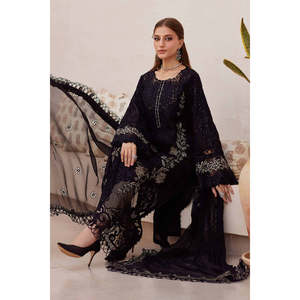Maria.B. Luxury Lawn <b>Eid</b> Edit'26 Black Shalwar Kameez Cotton Loose Fit <b>Pakistani</b> <b>Dress</b> for Women - Product Image 5