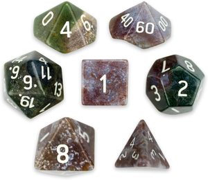 Dados de Piedra de Alta Calidad, Jaspe Fantasía, Piedra Preciosa Grabada, Juego de Dados Personalizados de Piedra Dorada, Dados de Cristal Natural Vikingos, Mayorista - Product Image 2