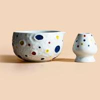 Ensemble de thé Matcha de style japonais Planet Ceramic, fouet à thé, support pour cuillère à Matcha, porte-cuillère à Matcha, bol à Matcha