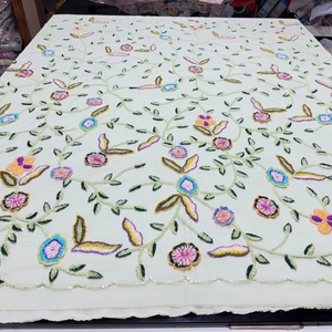 Tissu de luxe haut de gamme en dentelle perlée pour robes de soirée pour femmes robe de mariée broderie nettoyage à sec - Product Image 1