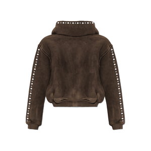 Sweat à capuche streetwear personnalisé de haute qualité polaire vierge fermeture éclair double couche vintage délavé à l'acide délavé au soleil sweats à capuche avec poches en détresse - Product Image 5