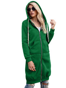 Sudadera con Capucha de Punto de Secado Rápido, Antiencogimiento, Informal, con Cremallera Completa en la Parte Delantera, de Una Pieza, Personalizada de Fábrica OEM para Mujer - Product Image 5