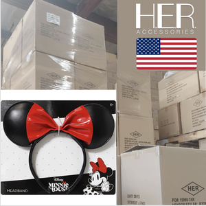 H.E.R ACCESSORIES Diadema con Orejas de Minnie Mouse de Disney con Licencia Oficial, Diseño Personalizado para Niños, Regalo con Diseño de Animal Adorable, Hecho en EE. UU. - Product Image 1