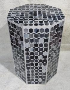 Mesa auxiliar con incrustaciones de madreperla octogonal convertible moderna de BMS Enterprises para dormitorio o sala de estar - Product Image 2