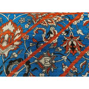 Alfombra de Lana Anudada a Mano Azul Far East Spr-7140, Alta Calidad, Hecha a Mano para Adolescentes, para Sala de Estar, Dormitorio, Medallón Rectangular - Product Image 3