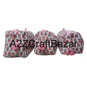 Bolsas de Cosméticos de Tela 100% Algodón Puro, Cierre de Cremallera con Borla, Diseño Moderno, Reutilizables, Ligeras, Multifuncionales, Bolsa de Maquillaje - Product Image 2