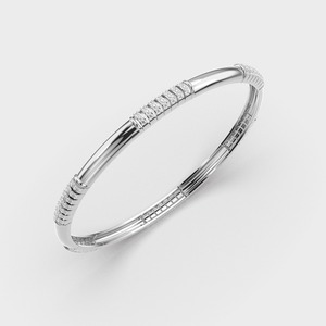 Brazalete de Diseño Minimalista con Diamantes en Oro Amarillo/Blanco/Rosa de 14K para Mujer, OEM - Product Image 5