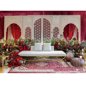 Paneles de Fondo de Madera Estilo Marroquí de Lujo, Estilo Mehrab, Marcos de Madera Jali Reales Mughal, Paneles de Fondo Islámicos Tradicionales para Walima, Reino Unido - Product Image 2