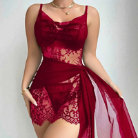 Camisón de encaje para mujer, sin mangas, sin tirantes, con estampado floral, ropa de dormir corta negra, lencería de verano, suave, de nailon y spandex