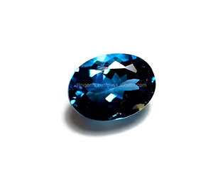 NATURAL London Blue Topaz gemstone Precious Topaz GEMS รูปไข่เหลี่ยมเพชรพลอยสีฟ้า London for making Jewelry - Product Image 4