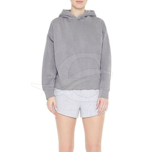 Conjunto de Sudadera con Capucha y Pantalones Cortos para Mujer, 100% Algodón, Ligero, Transpirable, de Secado Rápido, para Verano, Estilo Urbano, con Impresión de Logotipo Personalizado - Product Image 4