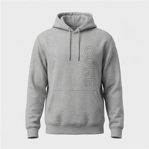 Sweat-shirt à capuche gaufré 100 % coton pour homme – Confortable, manches longues, idéal pour l'hiver, motif uni, col gaufré, pull premium - Product Image 1