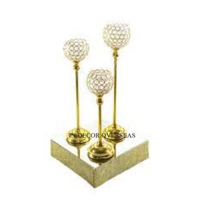 Juego de Metal de calidad Superior chapado en oro de alta calidad más vendido de 2 jarrones de trompeta accesorios de decoración de centro de mesa de boda - Product Image 6