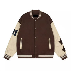 Chaqueta Universitaria de Alta Calidad con Logotipo Bordado, Mangas de Algodón, Cuello Alto, Personalizable, Ligera y Ecológica para Hombre - Product Image 3