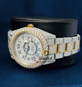 Montre mécanique automatique pour homme, style hip-hop, boîtier en acier inoxydable, cadran en verre, diamants cultivés en laboratoire, clarté VVS, pour occasions spéciales - Product Image 3