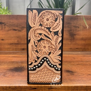 กระเป๋าสตางค์หนังแท้ทรงยาวสำหรับผู้ชายวินเทจ - Product Image 1