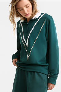 Pull-over décontracté à col montant en polaire douce, couleur unie, manches longues, pour femme, confortable pour tous les jours, écologique, couleur personnalisable - Product Image 2