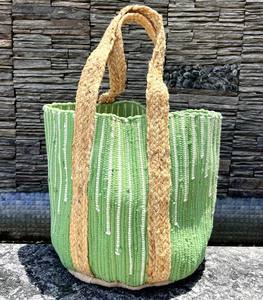 2024 Top Trending Bohemian Fashion Cotton Yute Tote Bag Bolso personalizado reutilizable de alta calidad para mujeres Damas Proveedor indio - Product Image 1