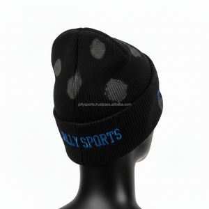 Gorro de Punto Elástico Acrílico Premium para Mujer, Estilo Casual, 190 GSM, Negro, Aspecto Desgastado, Logotipo Personalizado, Jacquard - Product Image 4
