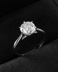 แหวนหมั้นเพชร CZ ทรงกลม9มม. | การตั้งค่า4ง่ามแบบคลาสสิก | แหวนเงินผู้หญิงแหวนแต่งงานเครื่องประดับครบรอบ - Product Image 3