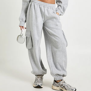 Ensemble de survêtement pour femmes de haute qualité avec manches longues, prix de gros pour les commandes en gros, couleur unie/poche cargo - Product Image 2