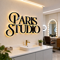 Letrero Comercial LED Personalizado Impermeable, Letras de Canal Acrílicas Metálicas 3D Retroiluminadas, Letrero con Logotipo de Empresa para Exteriores