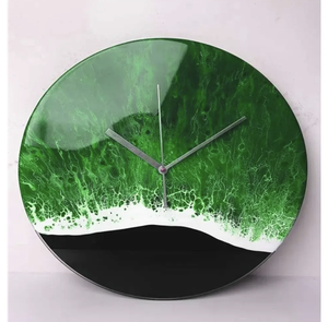 Articles de décoration pour la maison en bois époxy de qualité horloge murale époxy pour la décoration de la chambre à coucher et du bureau du salon - Product Image 1