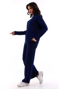 Conjunto de chándal de dos piezas de punto para mujer, conjunto de suéter y pantalón de gran tamaño de cuello alto liso de alta calidad, prendas de punto con textura suave - Product Image 5