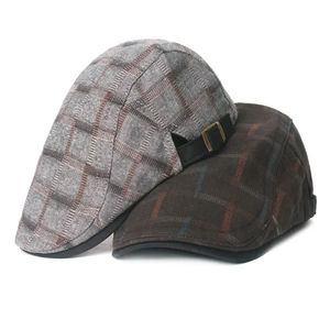 2025 nueva llegada hombres primavera y verano británico Vintage elegante gorra informal a cuadros para hombres gorra de alta calidad - Product Image 4
