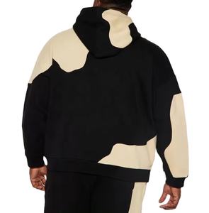 Nouvelle arrivée streetwear grande taille sweats à capuche pour hommes Color Block Two Tone Hoodie Unisex pull à capuche - Product Image 4