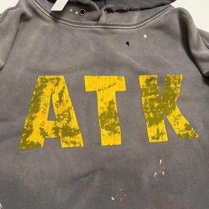 Ropa de calle, sudaderas con lavado ácido térmico desgastado personalizado, sin cuerda, 100% algodón, sudaderas con capucha para hombre, sudaderas con capucha holgadas de gran tamaño para hombre - Product Image 4