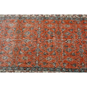 Tapis vintage 3,7 x 6,7 pieds, tapis turc, tapis oriental en laine orange - Product Image 4