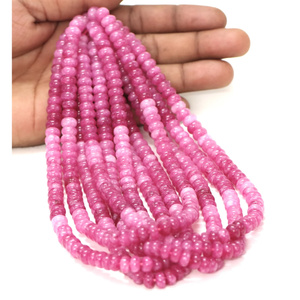 Magnifiques perles de quartz de couleur rose ombrée, forme ronde, 15 pouces, 7-8 mm, perles de pierres précieuses rondes lisses, qualité AAA - Product Image 6