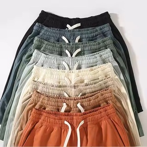 Shorts décontractés pour hommes en coton et élasthanne, style molleton français, streetwear uni, avec cordon de serrage, logo personnalisé, motif uni, respirant, vente en gros - Product Image 3