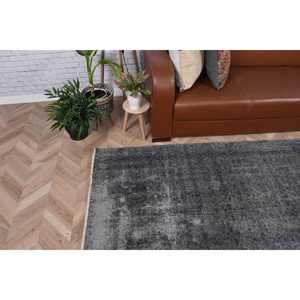Tapis turc, tapis vintage 5,7x8,6 pieds, tapis en laine rayé gris et blanc - Product Image 3