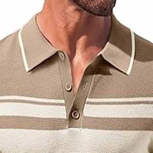 Chemises polo zippées pour hommes, manches courtes, tricot côtelé, t-shirts polo décontractés, chemises de golf tendance, postées par Dress Sports - Product Image 2