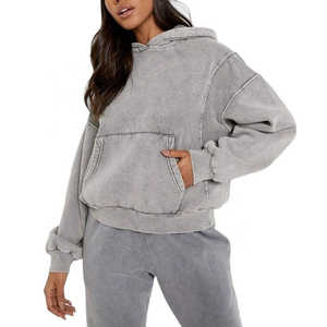 เสื้อฮู้ดแขนยาวสำหรับผู้หญิงเสื้อฮู้ดผ้าซักกรดสำหรับผู้หญิงน้ำหนักเบาออกแบบโลโก้ได้ตามต้องการ - Product Image 6