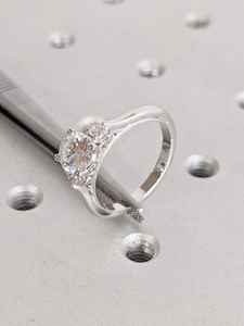 Oro blanco sólido corte redondo laboratorio Diamante tachonado hecho a mano filigrana Alianzas de Boda declaración anillos regalo diseño minimalista ODM OEM - Product Image 4