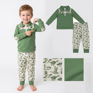 Ensemble de vêtements de chasse pour bébés garçons, pull à manches longues avec fermeture éclair, poches en forme de canards, pantalon de jogging - Product Image 6