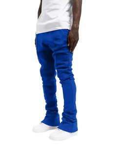 2025 Men's Slim Fit Streetwear High Quality Cotton Flare Sweatpants Joggers Wholesale 100% Cotton Stacked Pant <b>Tight</b> Logo Winter - Product Image 2