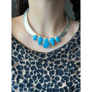 Collier ras du cou en turquoise et argent sterling Larry Kaye Kingman - Product Image 2
