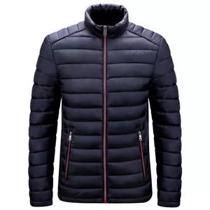 Chaqueta acolchada roja brillante de alta calidad para hombre, de plumón Material, cuello levantado, diseño informal de burbujas para exteriores para invierno - Product Image 1